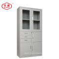 Huadu brand up swing glass door combined three drawer metal filing cabinet